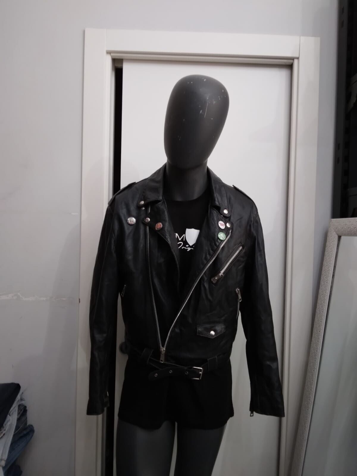 Real Leather 80s Jacket Used Men Size L Black XYC919L | eBay Real Leather 80s Jacket Used Men Size L Black XYC919L | eBay