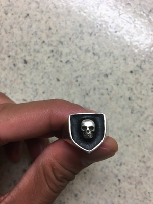 The Great Frog Enamel Skull Shield Ring Size 8 Dylan Rieder