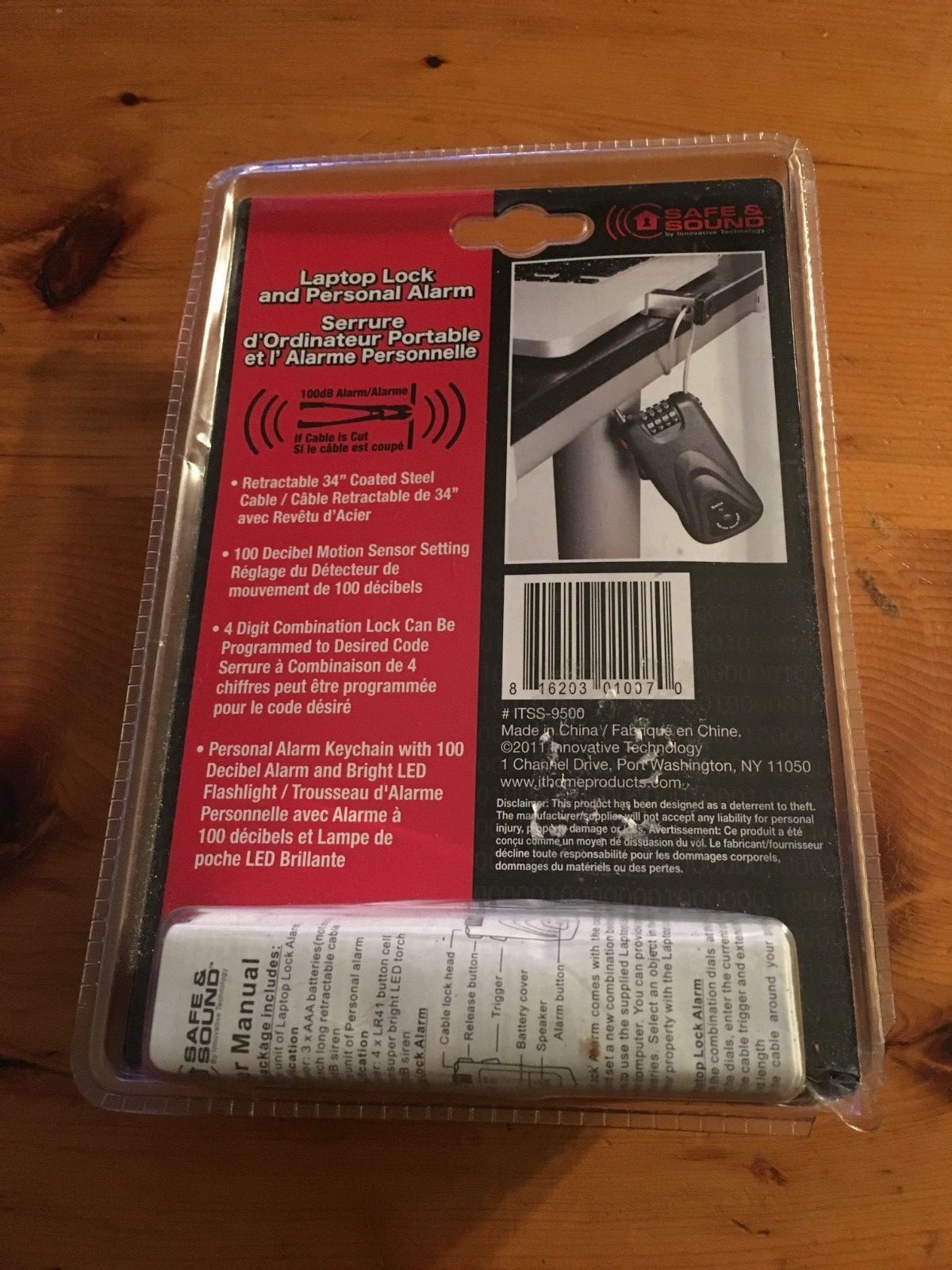 Safe & Sound Laptop Lock and Personal Alarm - ITSS-9500 - Unopened