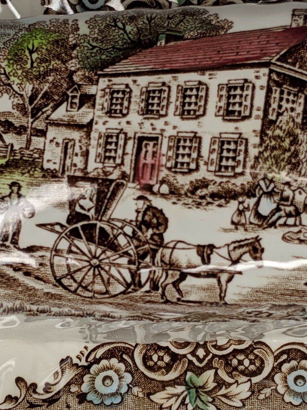 Heritage Hall China Butter Dish Pennsylvania Fieldstone  4411 Made in England