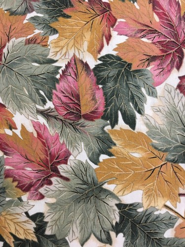 1 yd Maple LEAVES Gold Green Pink Orange Hoffman Cotton Fabric METALLIC