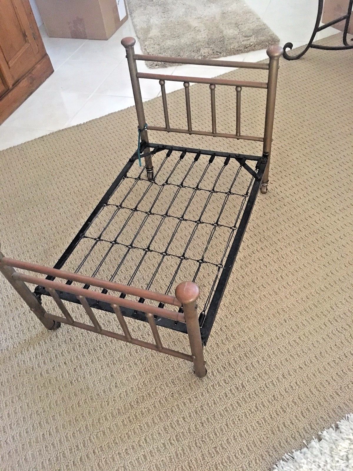 DOLL BED - ANTIQUE - BRASS - GREAT CHRISTMAS GIFT