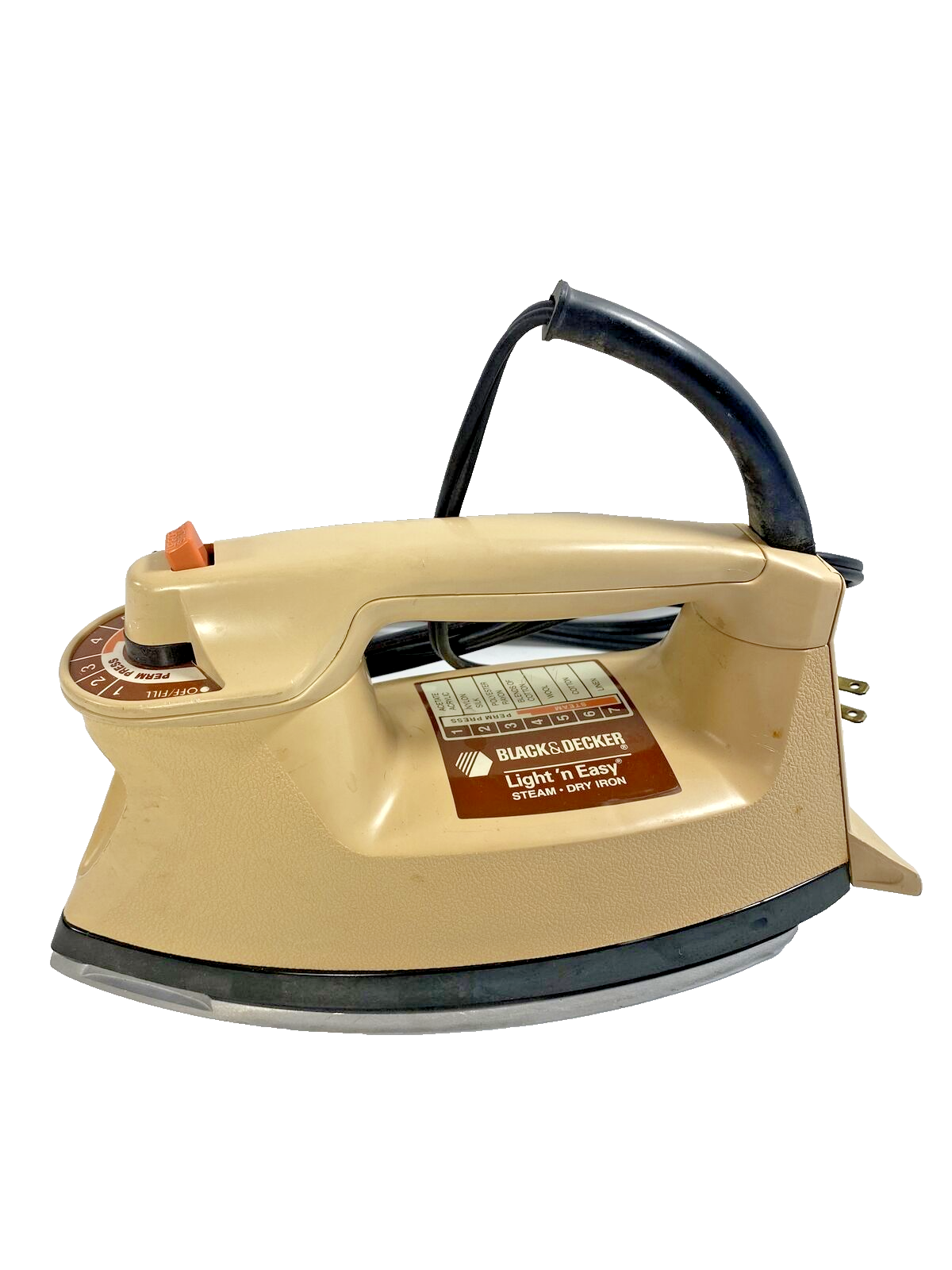 Vintage Black & Decker Light 'n Easy Steam And Dry Iron Model S1F363BED Vintage Black & Decker Light 'n Easy Steam And Dry Iron Model S1F363BED