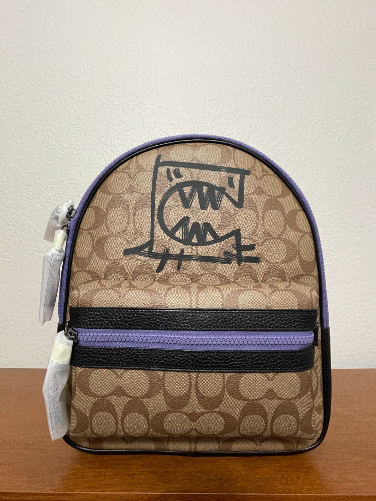 NWT Coach Vale Medium Charlie Backpack In Signature Canvas x Rexy By