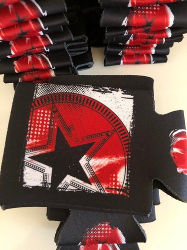 Lot of 25 NEW BEER COOZIE KOOZIE cooler can 12 oz Bottle Red White & Blue Star
