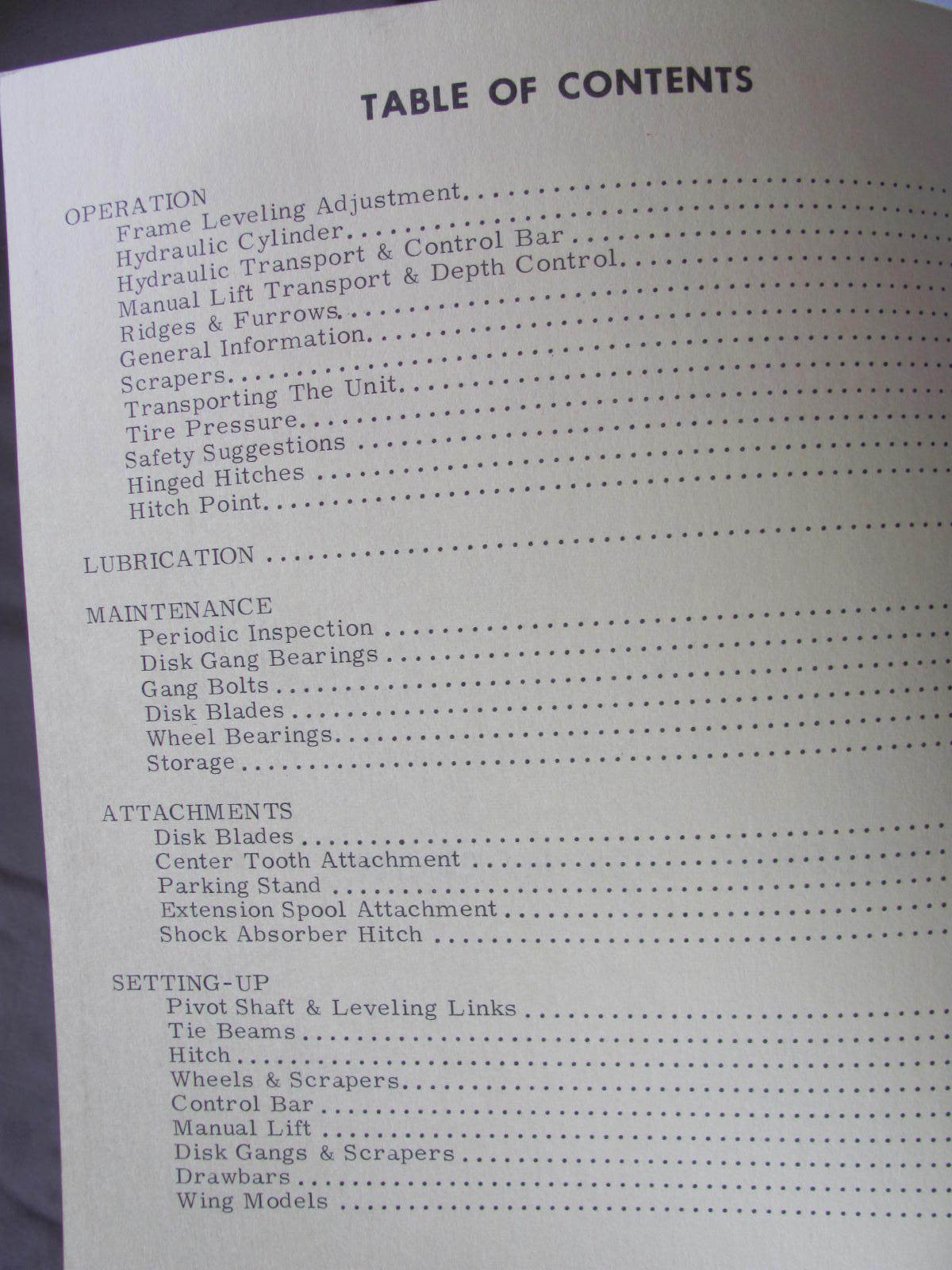 Kewanee Model 500 Series Disk Harrow Owners  Manual