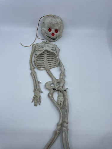 Vintage Halloween Soft Rubber Skeleton red eyed Jiggler Toy