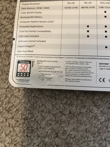 Texas Instruments TI-Nspire CX Color Graphing plus Software PC/Mac NEW