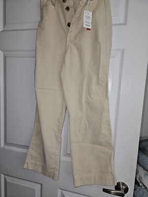 Marine Layer Pants 8 Carha Bridget High Rise Wide Leg Crop Womens Antique Lvory 