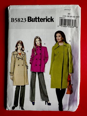 Butterick 5823 Misses Jacket & Coat Sewing Pattern 16 18 20 22 24 