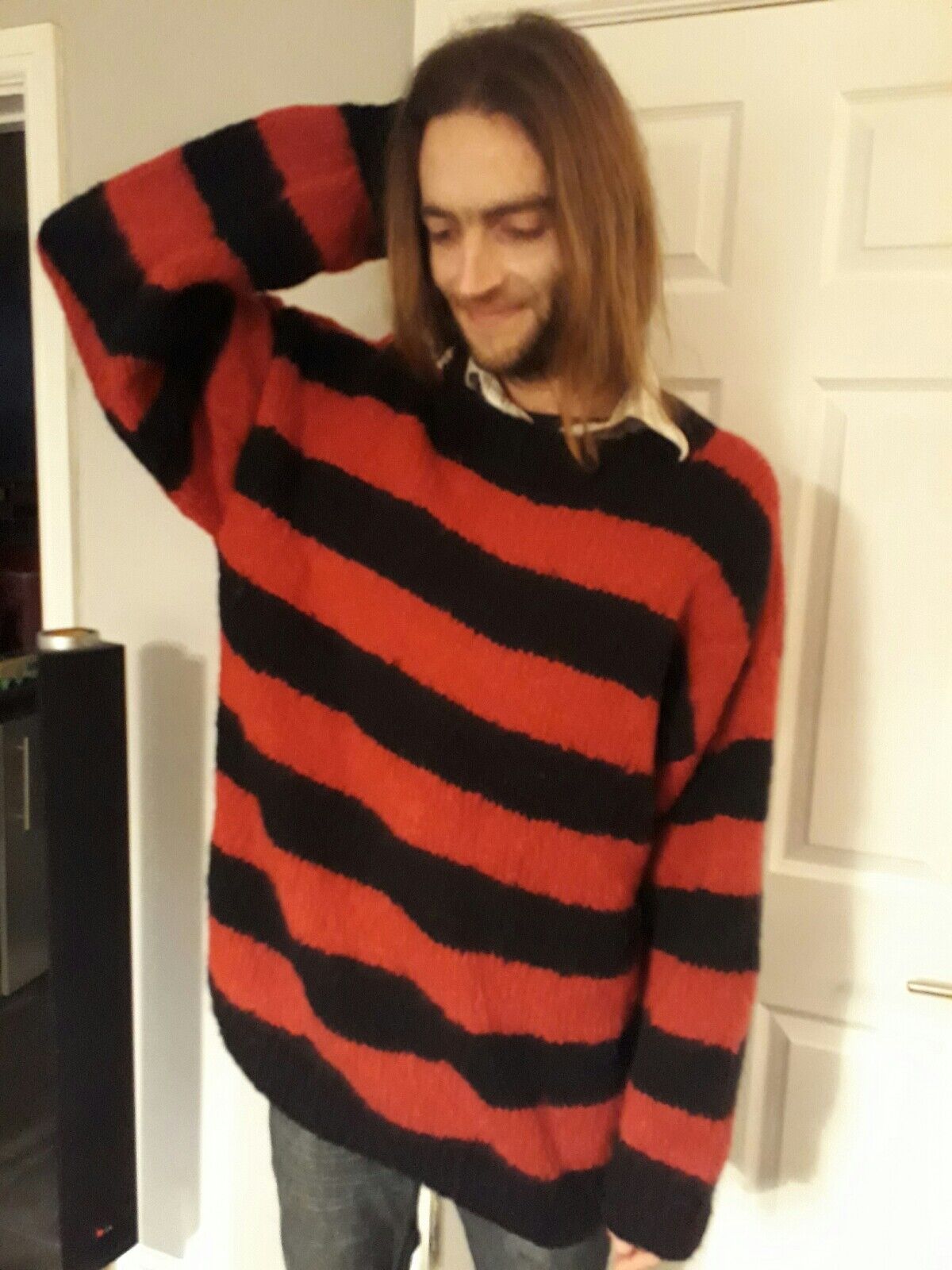 Special Order For Kurt Cobain Style Cardigan Red and Black Special Order For Kurt Cobain Style Cardigan Red and Black