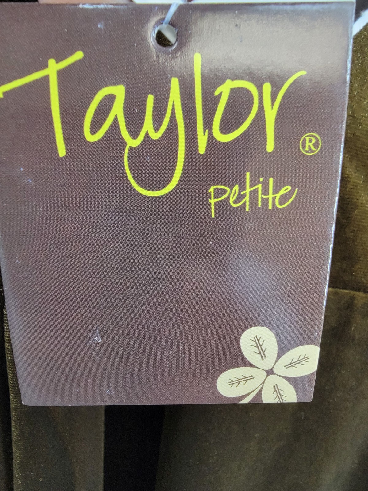 Taylor Petite Cowl-Neck Sleeveless Midi Velvet Dress Women's 8P Olive Back Zip~ - Picture 15 of 16