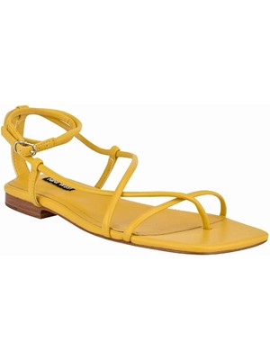 Женские босоножки NINE WEST с желтыми ремешками Comfort Mandie с квадратным носком, 6 м