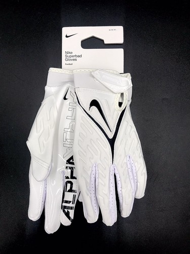 Nike Alpha Superbad 6.0 Padded Football Gloves White Black