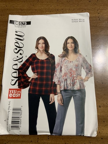UNCUT See & Sew Pattern - B6575 Loose Fitting Pullover Top 2 UNCUT See & Sew Pattern - B6575 Loose Fitting Pullover Top 2