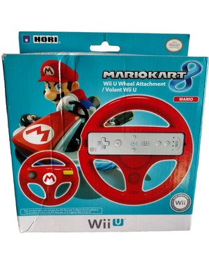 NEW Hori Mario Kart 8 Red Racing Wheel Attachment for Wiimote Nintendo WiiU 5919