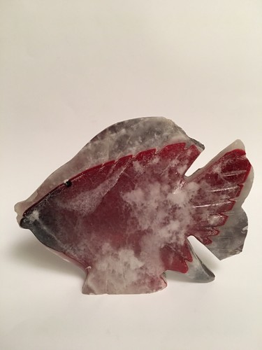 stone sculpture fish set of 2