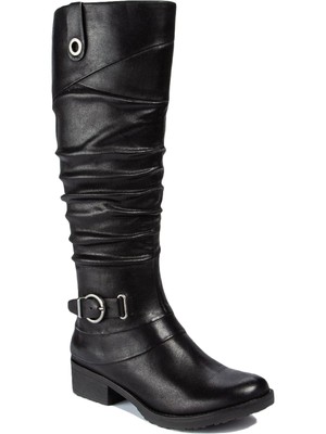 

Женские ботинки BARETRAPS Black Gore Side Pull Tab Onika с круглым носком на блочном каблуке, Черный, BT26807