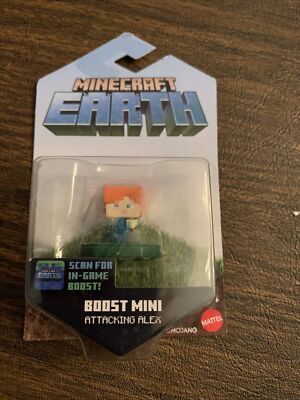 Minecraft Earth Attacking Alex Boost Mini 1'' Mini Figure in Game Boost NIP