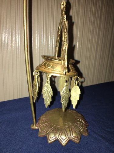 Bronze Dragon Hanging Oil Lamp Hindu Buddhism Asian Ritual Fu Foo Nepalese