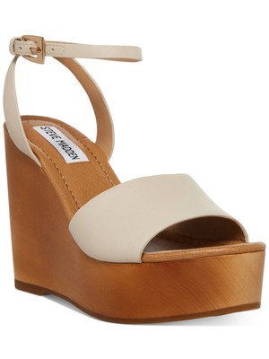 

STEVE MADDEN Женские бежевые босоножки на платформе 1-1/2 дюйма Welsh на танкетке 8,5 м, Бежевый, WELS01S1
