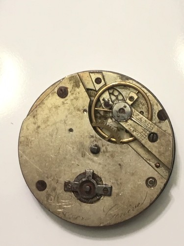 Rare Antique Bauer Geneve Keywind Pocket Watch Movement Dial Steampunk