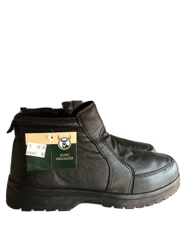 Doc Comfort Herrenschuhe Stiefel gefüttert Hirschleder Extra Weit Gr 45 G Neu