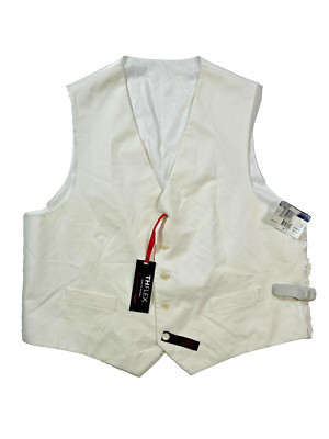 NWT TOMMY HILFIGER TH FLEX MENS WHITE COTTON BLEND VEST WAISTCOAT SIZE XL
