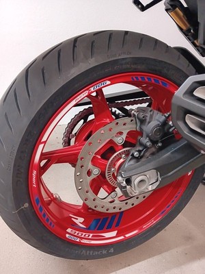 Felgenaufkleber Rot Für Motorrad, Auto, Fahrrad – Komplettset Für 2 Räder, Passend Für 15-19 Zoll Felgen