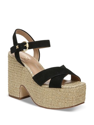 

Женские черные кожаные эспадрильи Trianna на платформе 2-1/2 дюйма SAM EDELMAN, размер 7,5 м, Черный, H6232L1