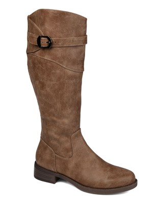 

JOURNEE COLLECTION Женские коричневые ботинки для верховой езды Brooklyn с круглым носком и блочным каблуком, 10 м, Коричневый, BROOKLYN-BOOT