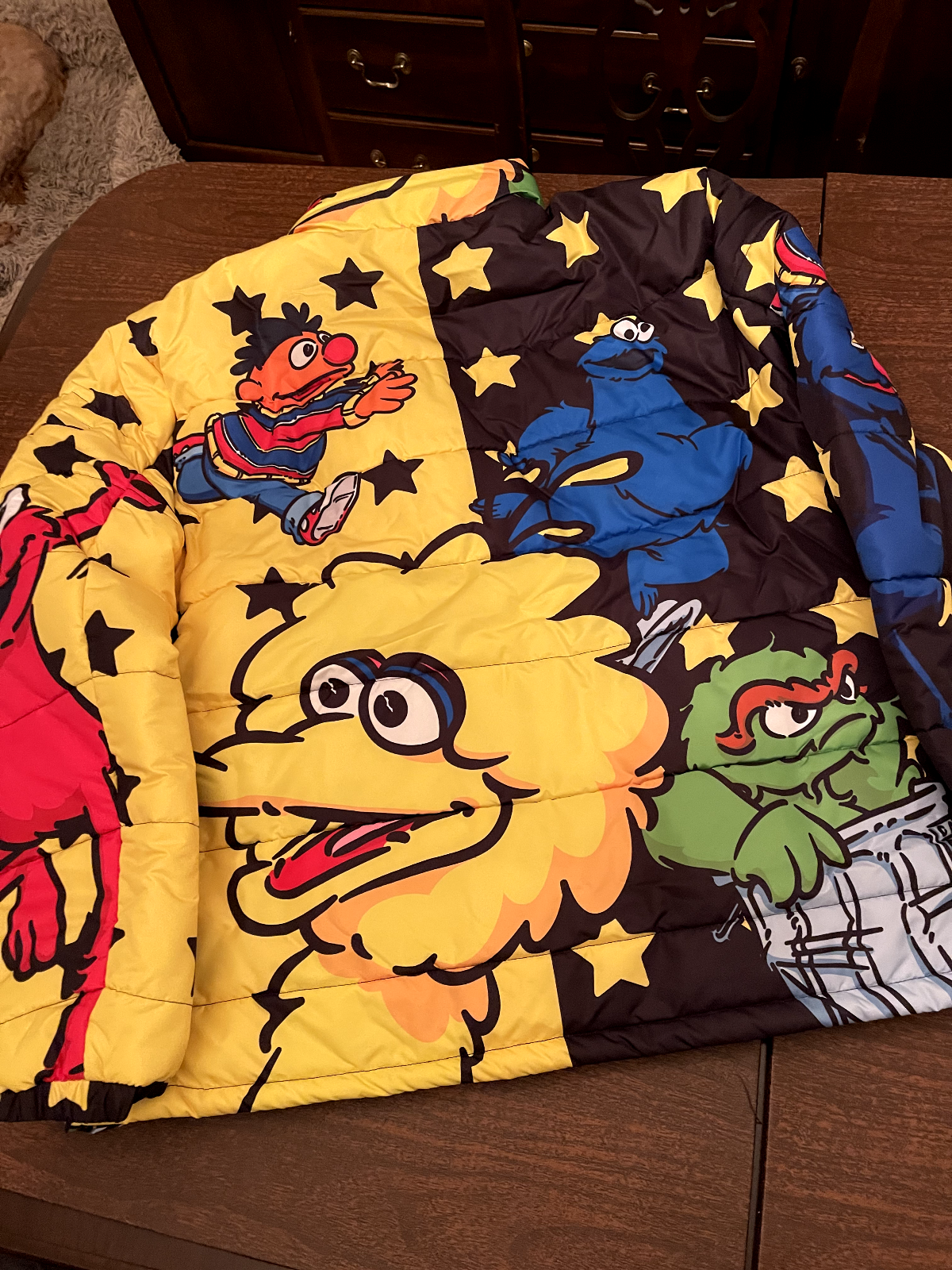 Pre-owned Sesame Street 3x Xxxl  Dekryptic Puffer Jacket Coat Elmo Bert Cookie Grover 3 In Multicolor