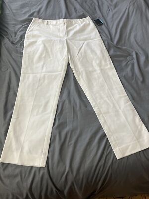 Tahari Cropped White Pants NWT $188 sz 6 Unique Accents Gift Summer Office