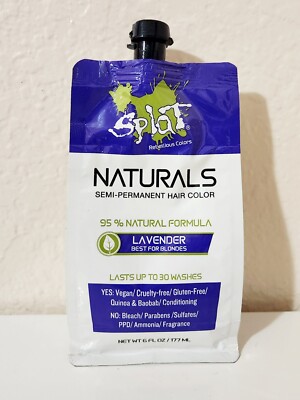 Splat Naturals Semi Permanent Hair Color LAVENDER Best for Light Colored Blondes