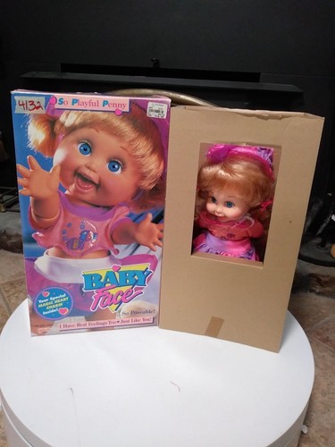 Vintage 1990 Galoob BABY FACE DOLL So Playful Penny #10 New in original Box nrfb