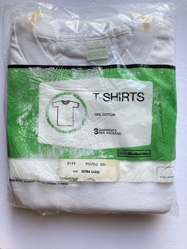 VTG MENS SEARS ROEBUCK WHITE 3 PACK T- SHIRTS UNDERWEAR SZ