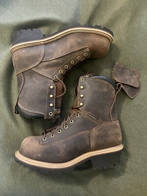 CAROLINA DRILLER 8'' COMPOSITE TOE WATERPROOF LOGGER WORK BOOTS 9 WIDE CA9828