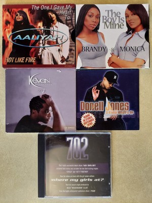 R&B CD Singles Lot of 5 HTF Aaliyah Donell Jones Kevon Edmonds 702 Brandy Monica
