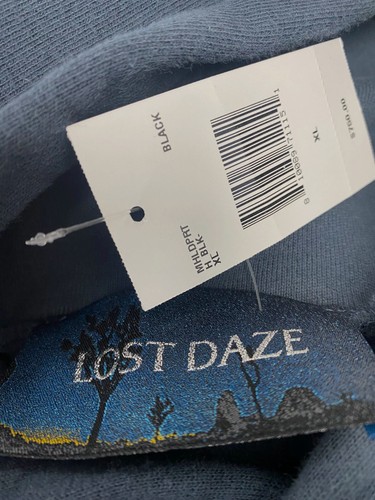 Pre-owned Lost Daze $750  Men Black Portal Tie-dye Applique Pullover Hoodie Sweater Size Xl