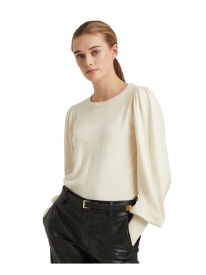 

Женский бежевый свитер с длинным рукавом и круглым вырезом RALPH LAUREN для работы