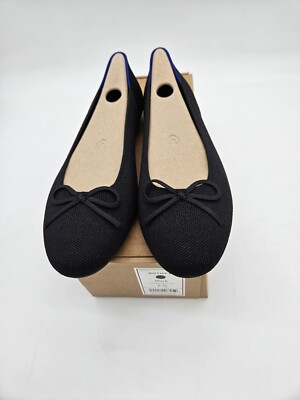 Rothy s The Ballet Flat Black Women s Size US 7.5 New In Box 181-001