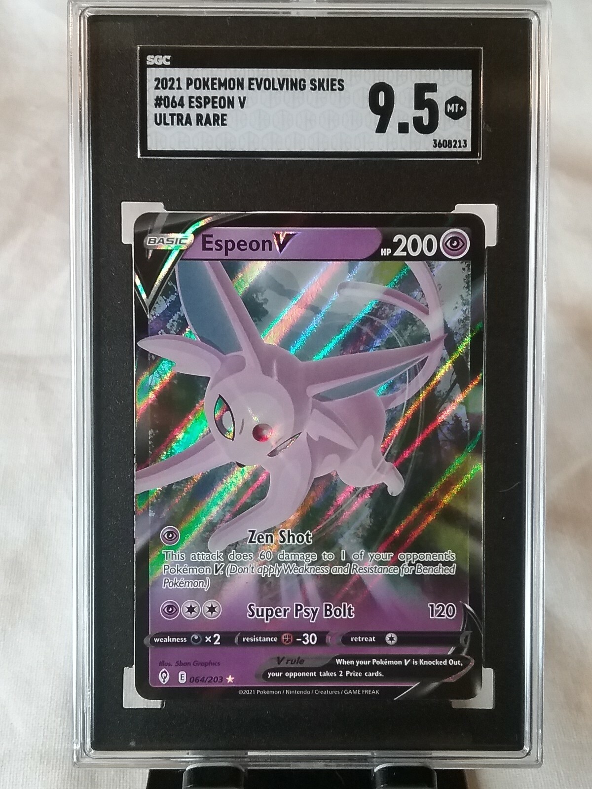 2021 Pokemon Evolving Skies set: ESPEON V 064/203 SGC 9.5