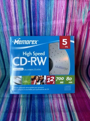Memorex High Speed CD-RW 5pk Compact Disk New