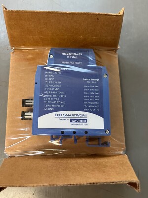 B+B SmartWorx Advantech - FOSTCDR, RS-232/RS-485 To Fiber, New, Open Box