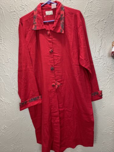 Chance Encounters Night Gown House Coat Robe Button Up Pocket ...