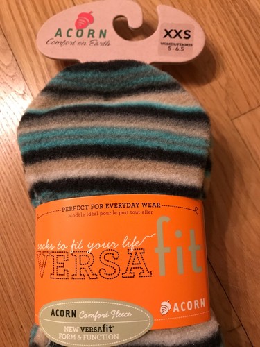 New W/Tags Acorn Unisex Versa Fleece Socks XXS, Women 5-6.5