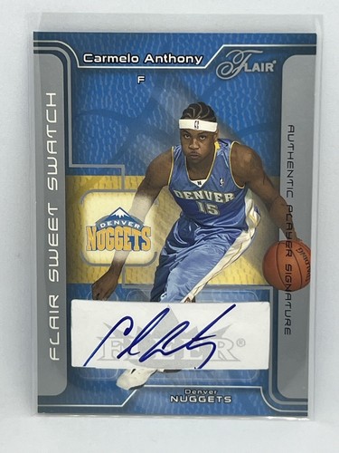 CARMELO ANTHONY 2003-04 FLAIR SWEET SWATCH ROOKIE AUTOGRAPHS