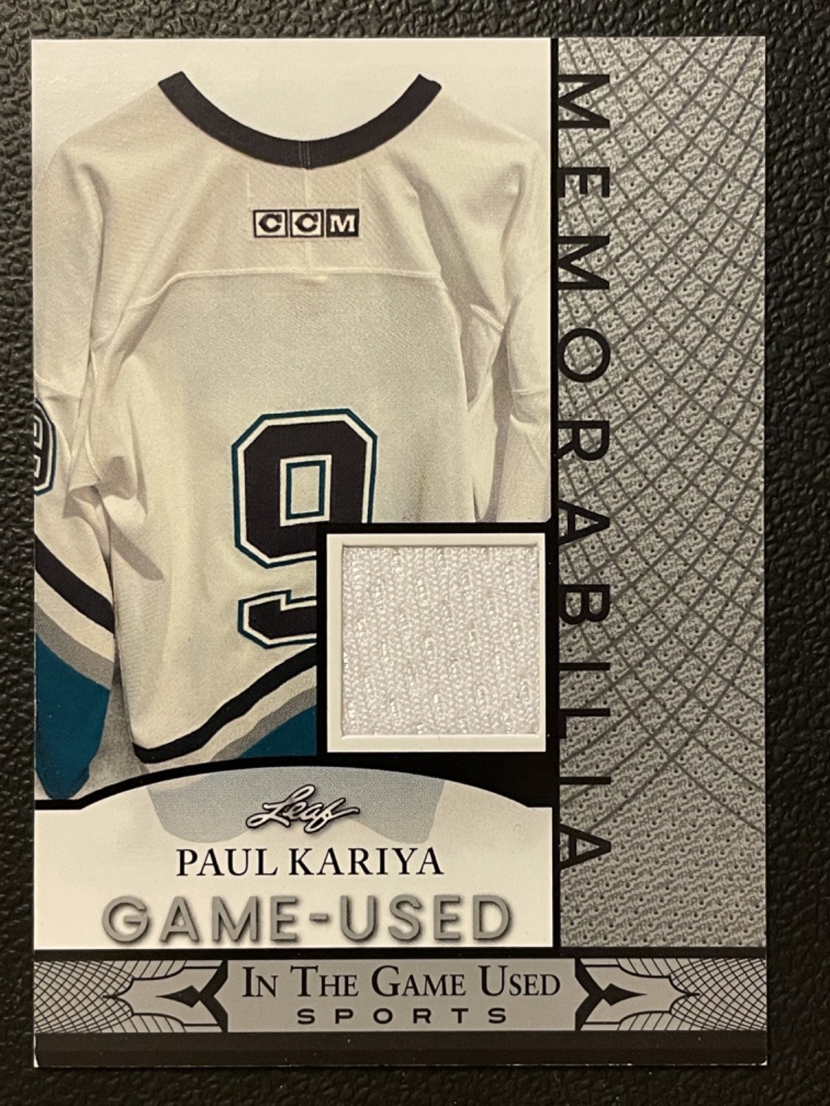 2024 Leaf In The Game Used Memorabilia Silver Paul Kariya Jersey