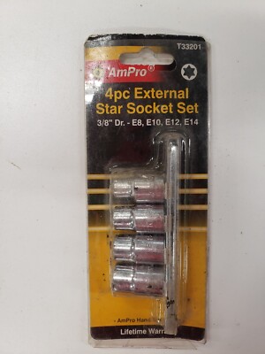 Am Pro 4pc External Socket Set   T33201   New in Box - 3/8'' Socket Set