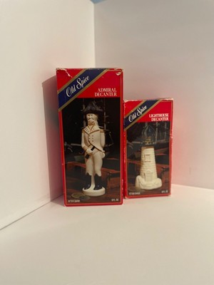 Vintage Old Spice Admiral & Lighthouse Aftershave Decanters, Original Boxes